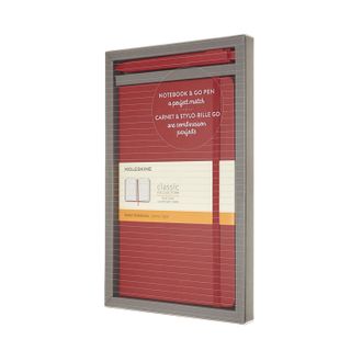 Подарочный набор Moleskine Go (блокнот + ручка), Large, красный