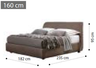 Кровать "Kleo" 160х200 см (экокожа Nabuk 12)