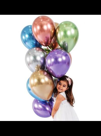 Шар Премиум 30 см Ассорти, Хром, Sempertex