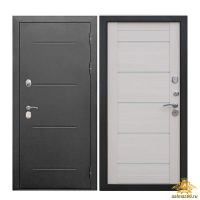 Двери с терморазрывом Isoterma Серебро Царга Лиственница беж 2050-960