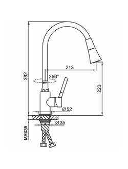 Смеситель для кухни с гибким изливом Frap H44 F4044-9