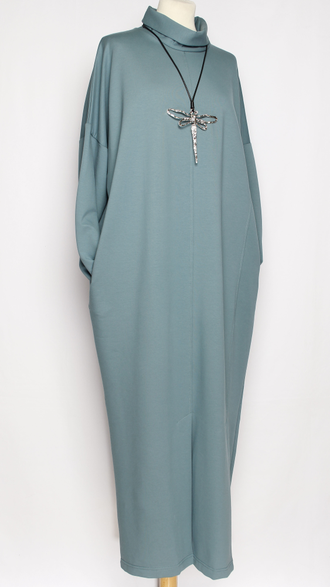 Платье "Кимоно хомут" бирюзовое р.54 св. бирюзовое р.50