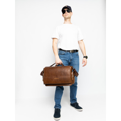 Кожаная мужская сумка Toara Premium brown (арт. 5058-63)