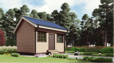 Одноэтажная каркасная баня 25м² (SK30)