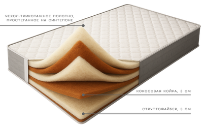 Жесткий матрас Монолит Экстралайт от Фабрики матрасов Ортис