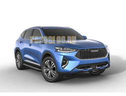 Пороги на Haval F7 2022-2024 Black-Premium