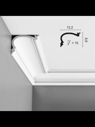 Потолочный карниз с гладким профилем из полиуретана Orac Decor Коллекция Luxxus C341