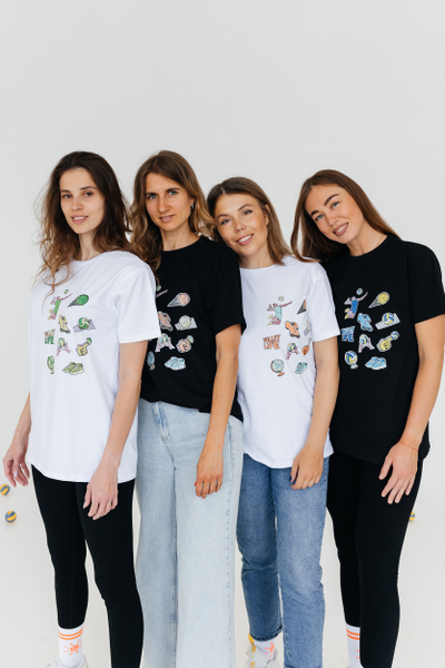 Футболка повседневная БЕЛАЯ  Volleylife (со стикерами) размер 50-56