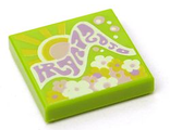 Tile 2 x 2 with Groove with BeatBit Album Cover - Sun and Sunshine with Flowers Pattern, Lime (3068bpb1559)