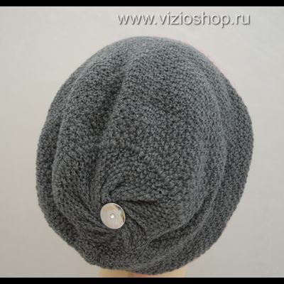 Берет серый с розовой вуалью Vizio Италия 5199