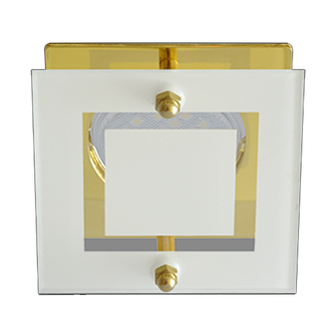 Светильник встраиваемый Ecola DL200 MR16 GU5.3 квадрат со стеклом Прозр. Матовый/Золото 45x77 FG16ASECB
