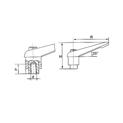 РЫЧАГ ЗАЖИМНОЙ С ВНУТРЕННЕЙ РЕЗЬБОЙ М4*50