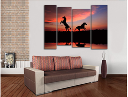 Модульная картина "Два коня"