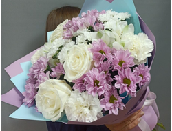Букет роз и хризантем "Ангел"