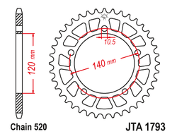 Звезда ведомая алюминиевая JT JTA1793.42 (JTA1793-42) (A1793-42) для Suzuki Road