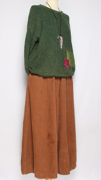 ЮБКА-БРЮКИ вельвет "ЗАЩИПЫ" мокко р.46-54