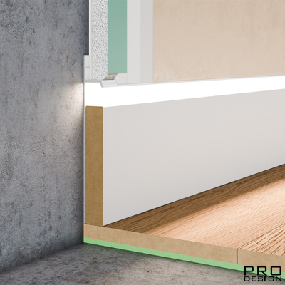 Плинтус скрытого монтажа Pro Design 323 Белый Муар