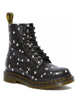 Ботинки Dr. Martens 1460 с сердцами черные