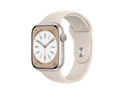 Apple Watch Series 8 45mm Starlight Aluminium Case Starlight Sport Band M/L