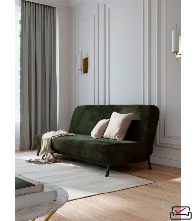 Чехол на 3х местный диван Без подлокотников, диван-книжку, диван Клик-кляк   Велюр Темно-оливковый. Россия