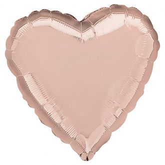 Шар фольгированный с гелием "Сердце Розовое золото" 45 см