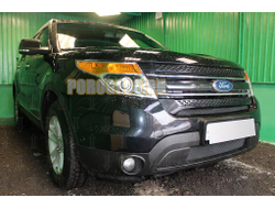 Защита радиатора Ford Explorer 2010-2015 black низ PREMIUM