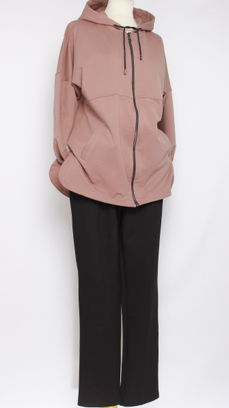 КОСТЮМ ЖАКЕТ НА МОЛНИИ И БРЮКИ "СПОРТ"  бежевый р.46-50