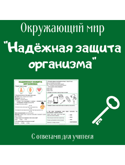 Рабочий лист. 3 класс. "Надёжная защита организма"