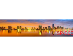 SP-060  ГОРОД (ОТРАЖЕНИЕ) Глянцевая стеновая панель ALBICO 2800*610*6мм