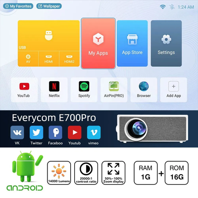 Видеопроектор Everycom E700 Pro 1080P 14000 люменов