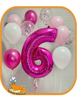 Цифра и 10 Шариков, каждый на грузике. Цвет шариков можно изменить по желанию.