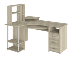 Стол компьютерный С-237 с полкой СЕ-237 Блэквуд сатиновый