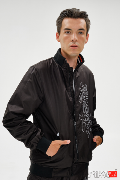 Костюм спортивный KANJI с символикой каратэ, черный, APIKA, вышивка киокушинкай