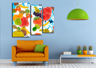 Модульная картина "Круговорот фруктов"