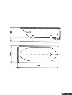 Стальная ванна Antika Антика 1.05 1.2 1.4 1.5 1.6 1.7 м с ножками в комплекте