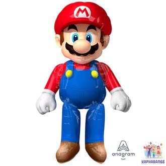 Шар фольгированный 152 см «Супер Марио»,  ходячая фигура ( Шар + гелий)