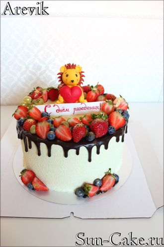 Торт с ёжиком и ягодами (шоко-велюр 3 кг.)