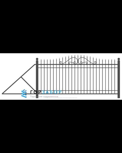 Откатные сварные ворота с элементами ковки KSZ15-28 недорого