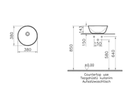 Раковина-чаша VitrA Geo, 38 см, цвет белый, 7421B003-0016