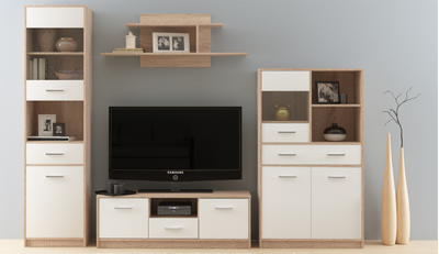 Комод Стелс 1в2д1ящ Дуб сонома/Белый