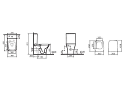 Yапольнsq безободковый унитаз Vitra Polar, двурежимный механизм смыва 3/6 л, дюропластовое сиденье, микролифт, 9843B003-7201