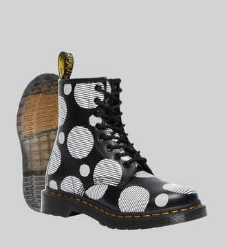 Ботинки Dr. Martens 1460 Smooth Polka Dot черные женские