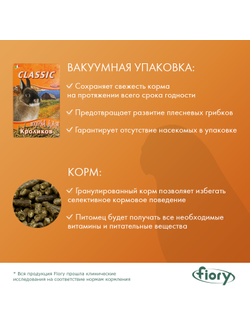 Fiory (Фиори) Classic гранулированный корм для кроликов 680 г