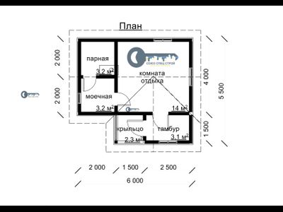 Б-07  ГАБАРИТНЫЕ РАЗМЕРЫ: (5,5Х6М) 1 ЭТАЖ, ОБЩАЯ ПЛОЩАДЬ: 30М²
