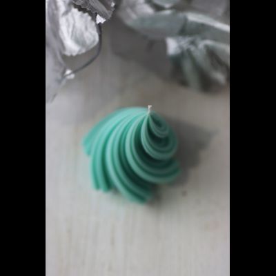 Свеча "Спираль" Бирюза (новогодняя)