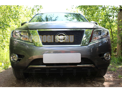 Защита радиатора Nissan Pathfinder 2014- black верх