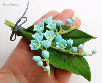 Заколка/брошь "Голубые ландыши".