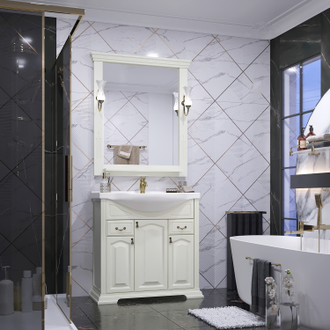 ТУМБА С РАКОВИНОЙ РИСПЕКТО 85 СЛОНОВАЯ КОСТЬ