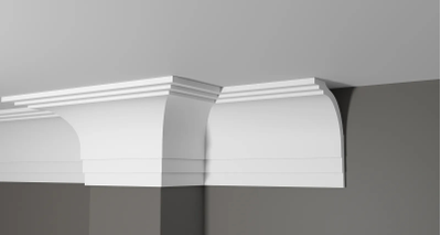 Потолочный плинтус DECOR-DIZAYN DD511, из дюрополимера, под покраску, ударопрочный