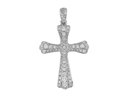 Крестик из белого золота с бриллиантами арт. 840791.